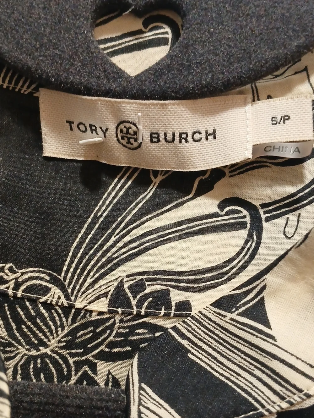 Tory Burch Black & Cream Printed Maxi Dress Sz S/P